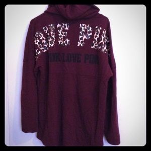 Maroon cheetah hoodie
